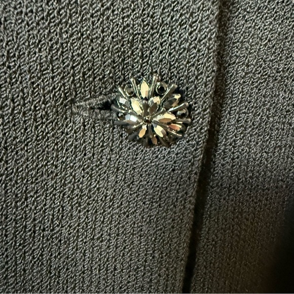 St.John Black Santana Knit Beaded Suit Set Including Longline Blazer and Pants - Picture 14 of 16